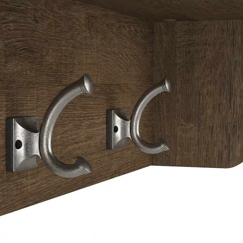 40-Inch Shoe Storage Bench with Shelves and Wall Mounted Coat Rack