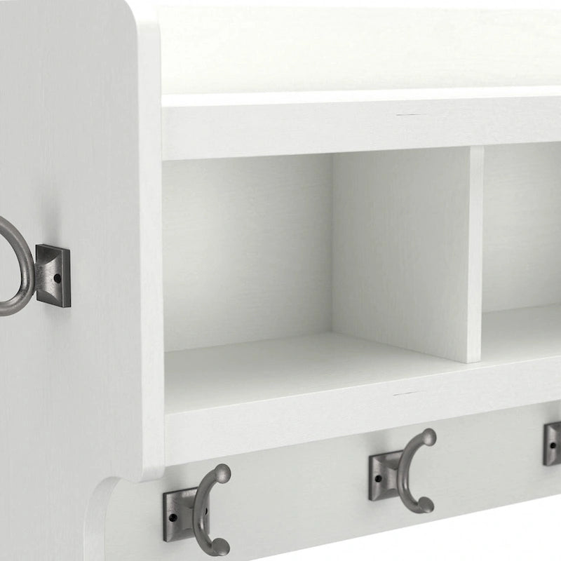 40-Inch Shoe Storage Bench with Shelves and Wall Mounted Coat Rack