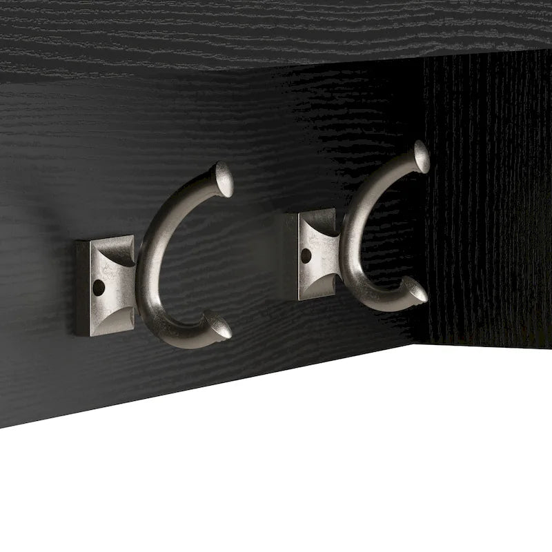40-Inch Shoe Storage Bench with Shelves and Wall Mounted Coat Rack