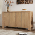 4-Door Distressed Finished Sideboard Buffet Cabinet with Adjustable Shelves