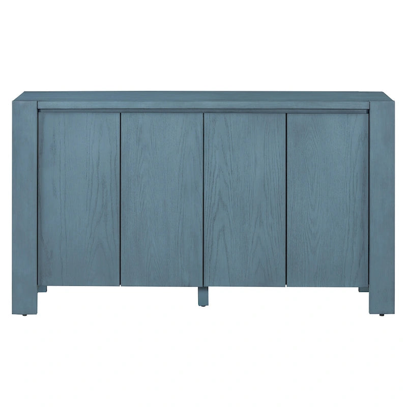 4-Door Distressed Finished Sideboard Buffet Cabinet with Adjustable Shelves