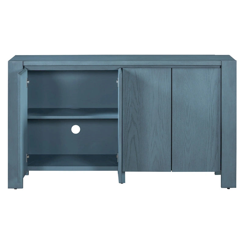 4-Door Distressed Finished Sideboard Buffet Cabinet with Adjustable Shelves