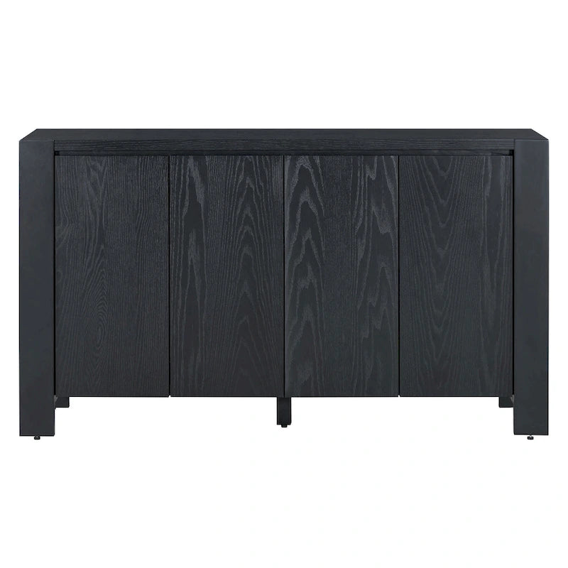 4-Door Distressed Finished Sideboard Buffet Cabinet with Adjustable Shelves