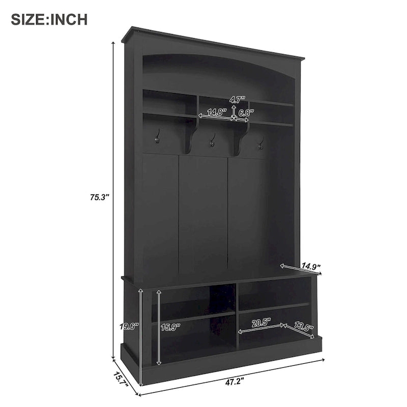 47.2 Wide Hall Tree with Storage