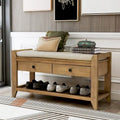 Shoe Rack with Cushioned Seat and Drawers
