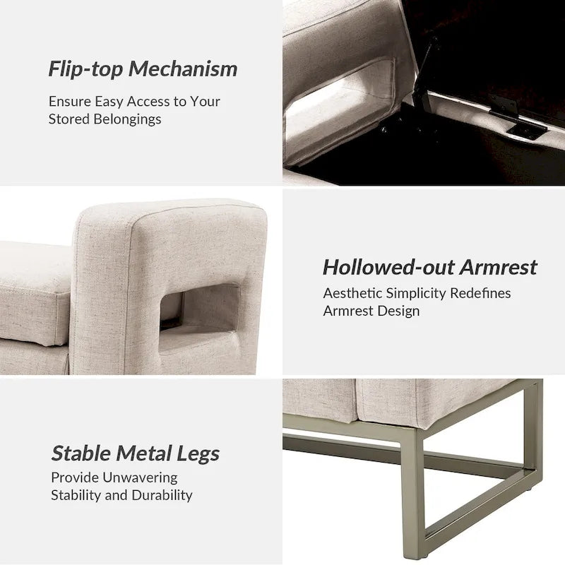 Modern Upholstered Storage Bench