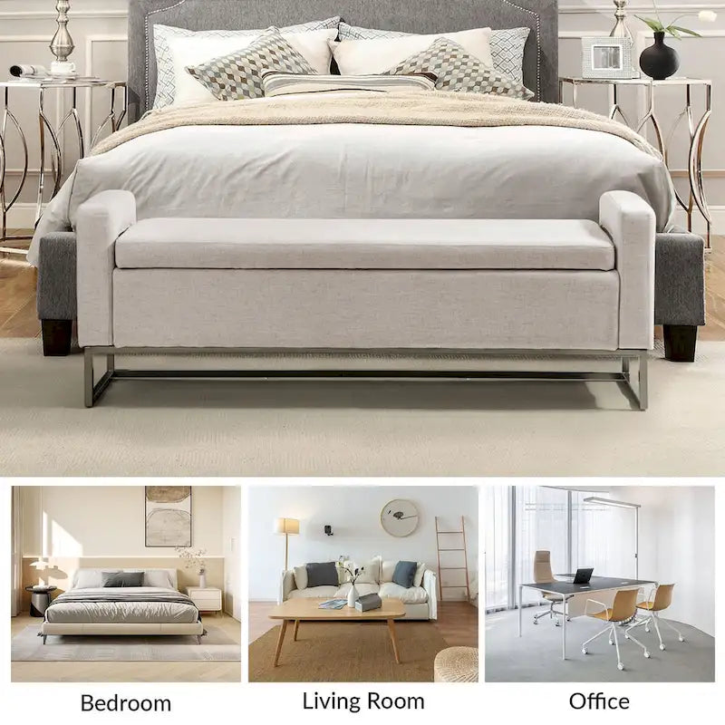 Modern Upholstered Storage Bench