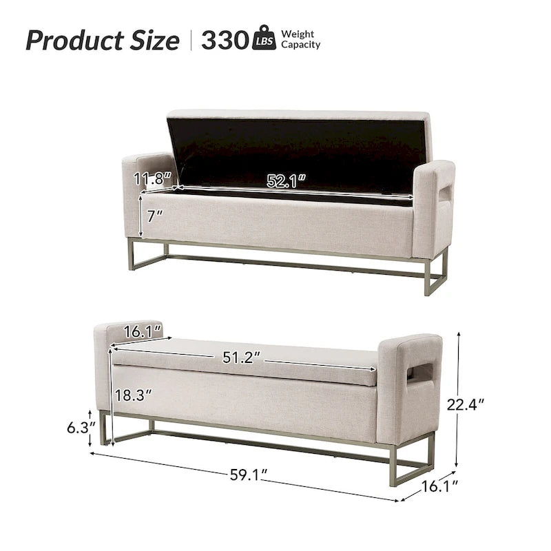 Modern Upholstered Storage Bench