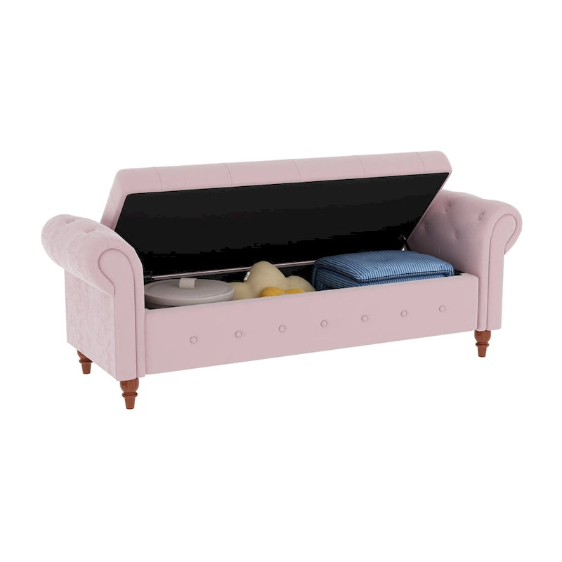 63 Bed Bench Entryway Storage Bench for Living Room Bedroom