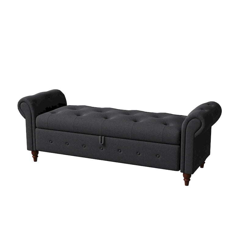 63 Bed Bench Entryway Storage Bench for Living Room Bedroom