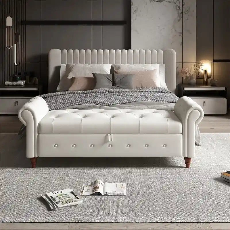 63 Bed Bench Entryway Storage Bench for Living Room Bedroom