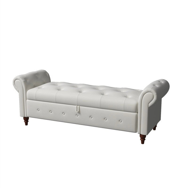 63 Bed Bench Entryway Storage Bench for Living Room Bedroom
