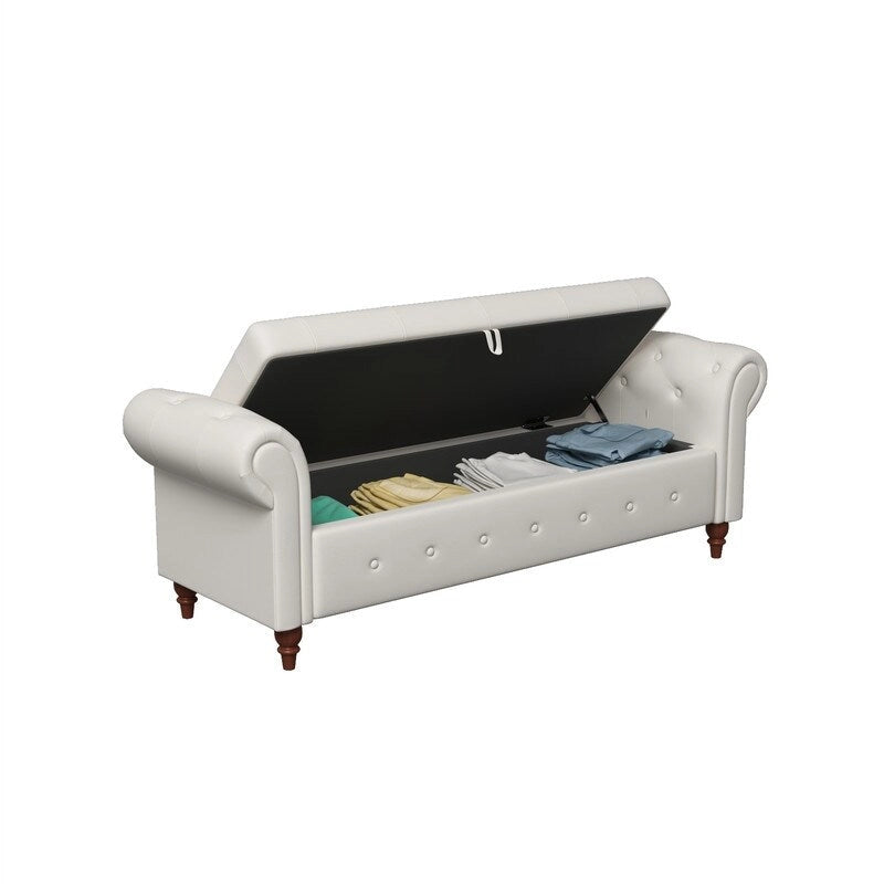 63 Bed Bench Entryway Storage Bench for Living Room Bedroom