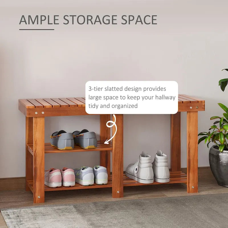3-Tier Shoe Rack Bench for Entryway, Hallway, Livingroom