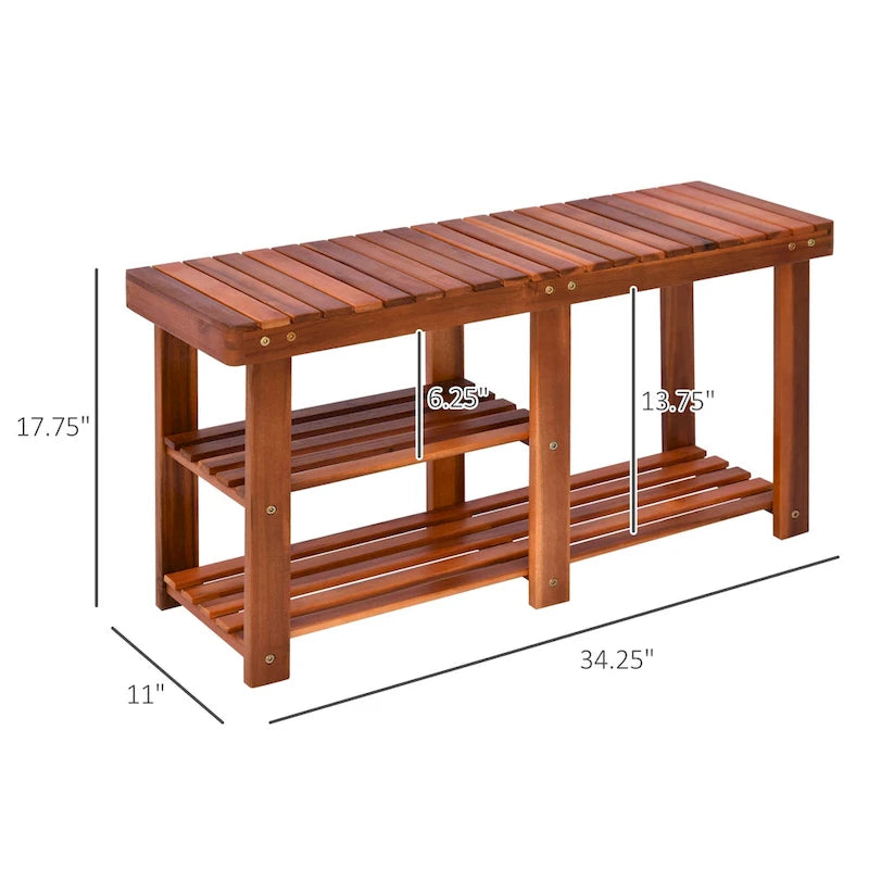 3-Tier Shoe Rack Bench for Entryway, Hallway, Livingroom