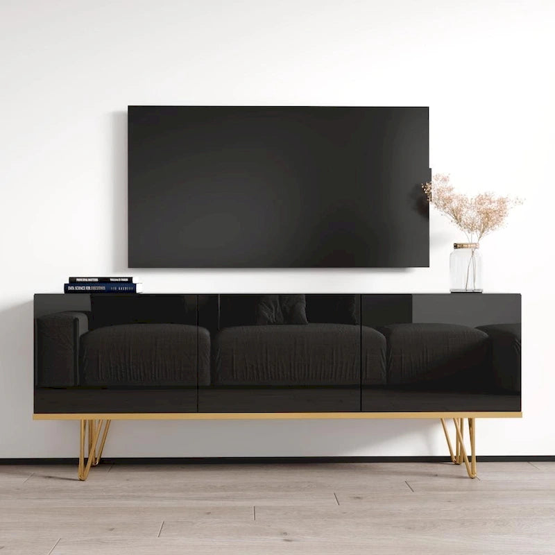 63-Inch Modern High Gloss Sideboard Buffet Credenza