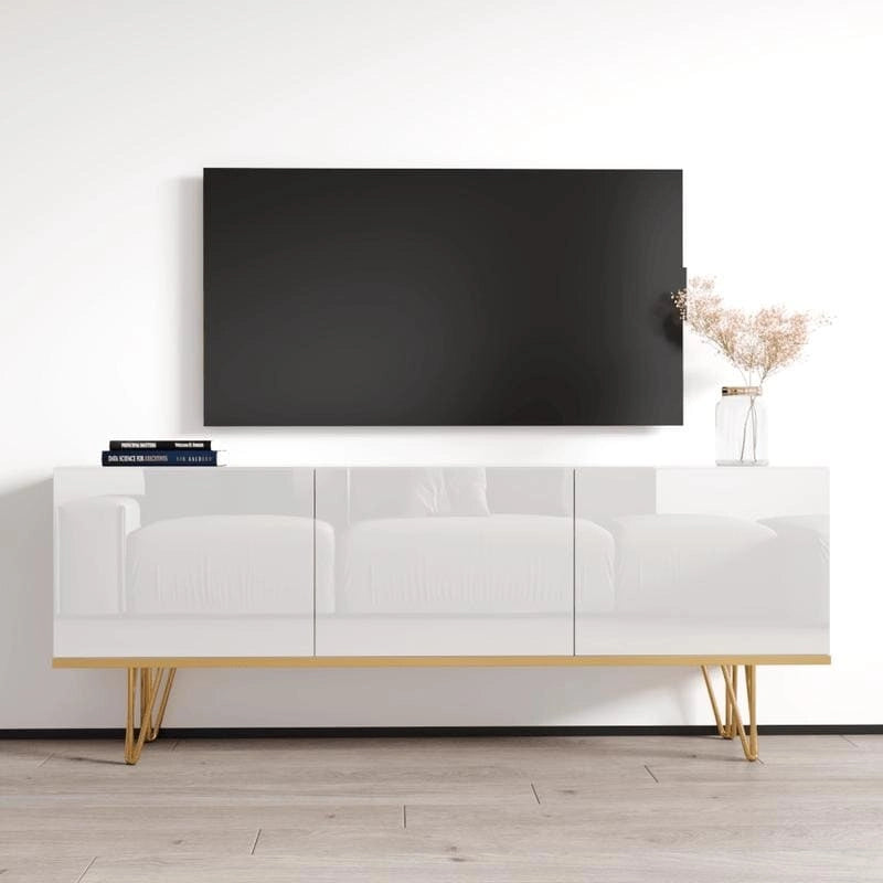 63-Inch Modern High Gloss Sideboard Buffet Credenza
