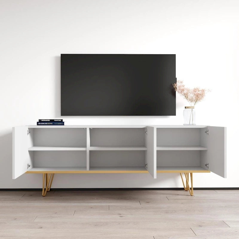 63-Inch Modern High Gloss Sideboard Buffet Credenza