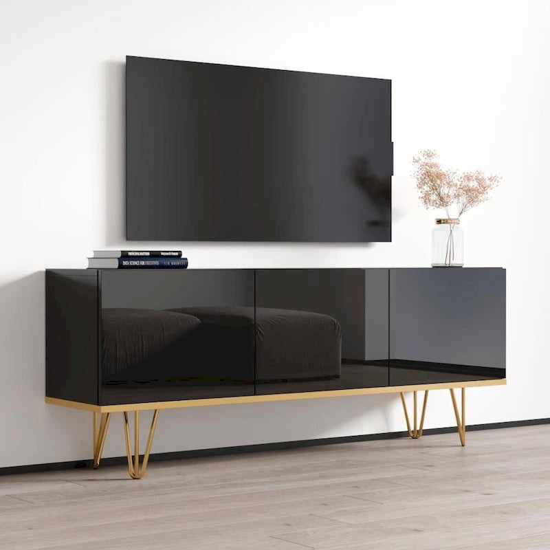 63-Inch Modern High Gloss Sideboard Buffet Credenza