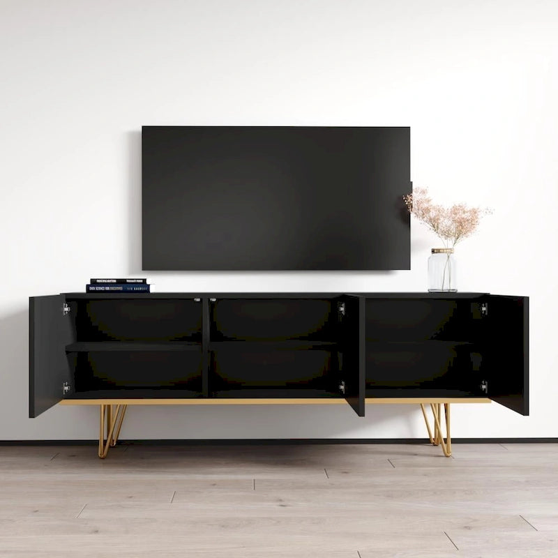 63-Inch Modern High Gloss Sideboard Buffet Credenza