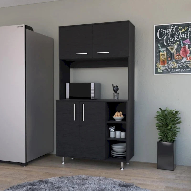 Pantry Cabinet with Three Open Shelves