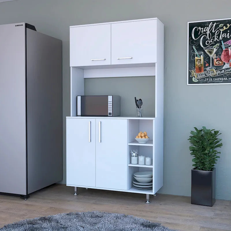 Pantry Cabinet with Three Open Shelves