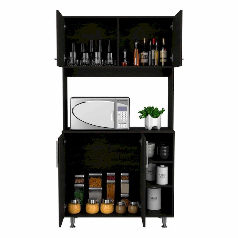 Pantry Cabinet with Three Open Shelves