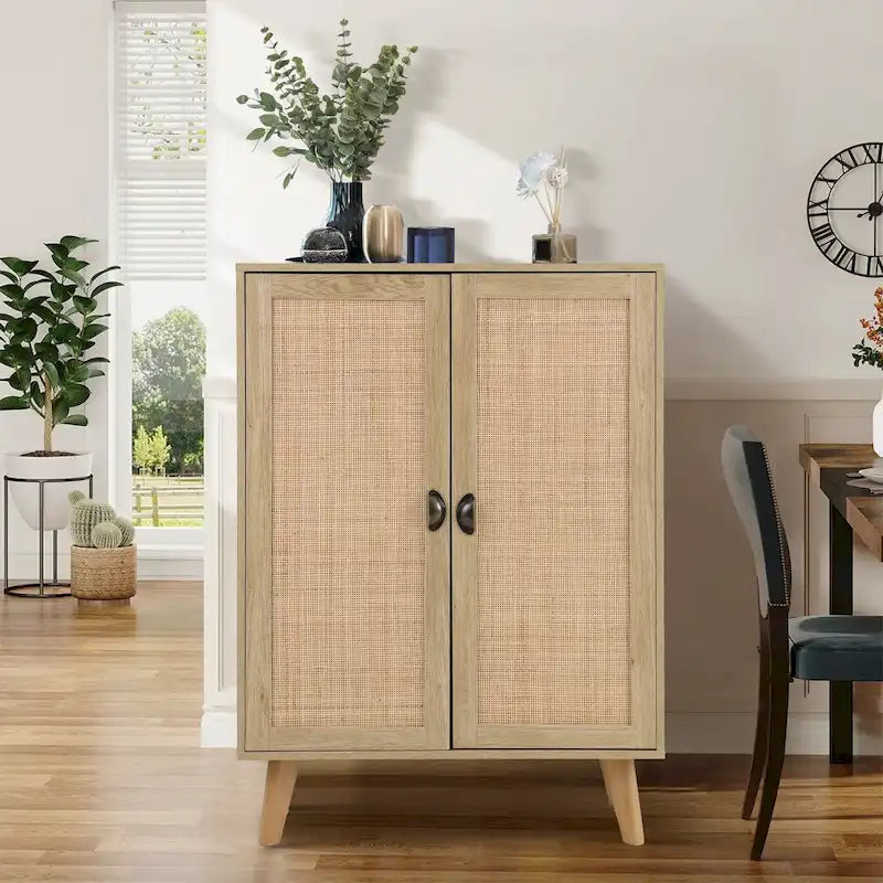 Rattan Drawer Accent Storage Cabinet for Living Room