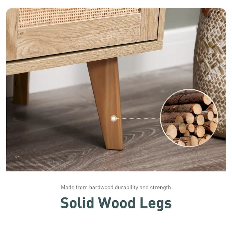 Rattan Drawer Accent Storage Cabinet for Living Room