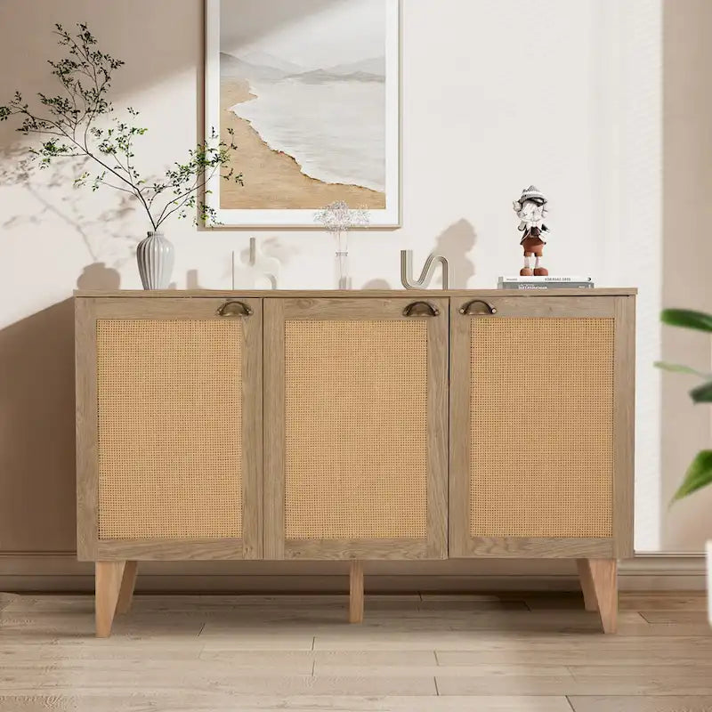 Rattan Drawer Accent Storage Cabinet for Living Room