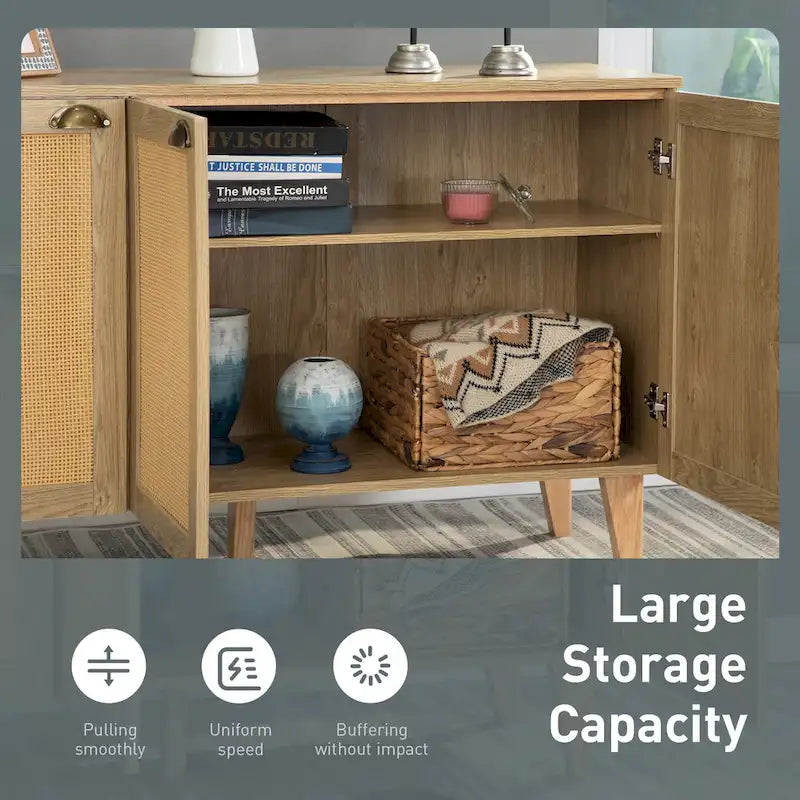Rattan Drawer Accent Storage Cabinet for Living Room
