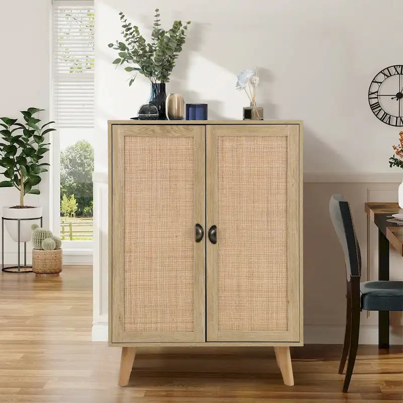 Rattan Drawer Accent Storage Cabinet for Living Room