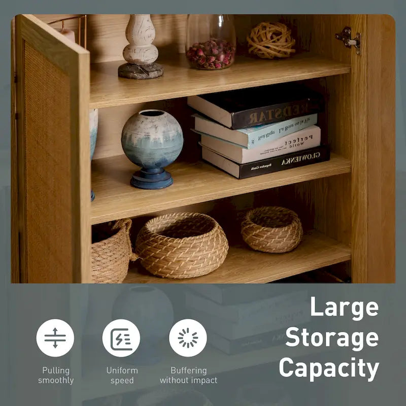 Rattan Drawer Accent Storage Cabinet for Living Room