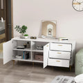 69-Inch Sideboard Buffet Cabinet with 3 Drawers and Shelves, Espresso/White