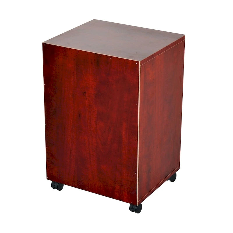 Mobile Printer Cart with 2 Drawers, Brown - 15.7x13.8x23.6
