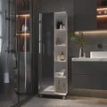 Mirror Linen Cabinet with 5 Open Shelves