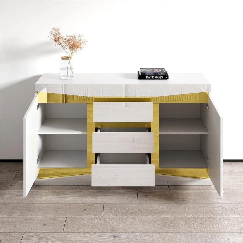 55-Inch Modern High Gloss Sideboard Buffet Credenza