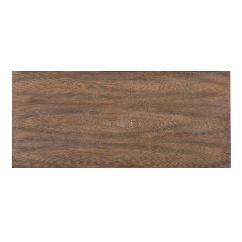 Turquoise 2-Door Accent Cabinet with Worn Wood Tone Top