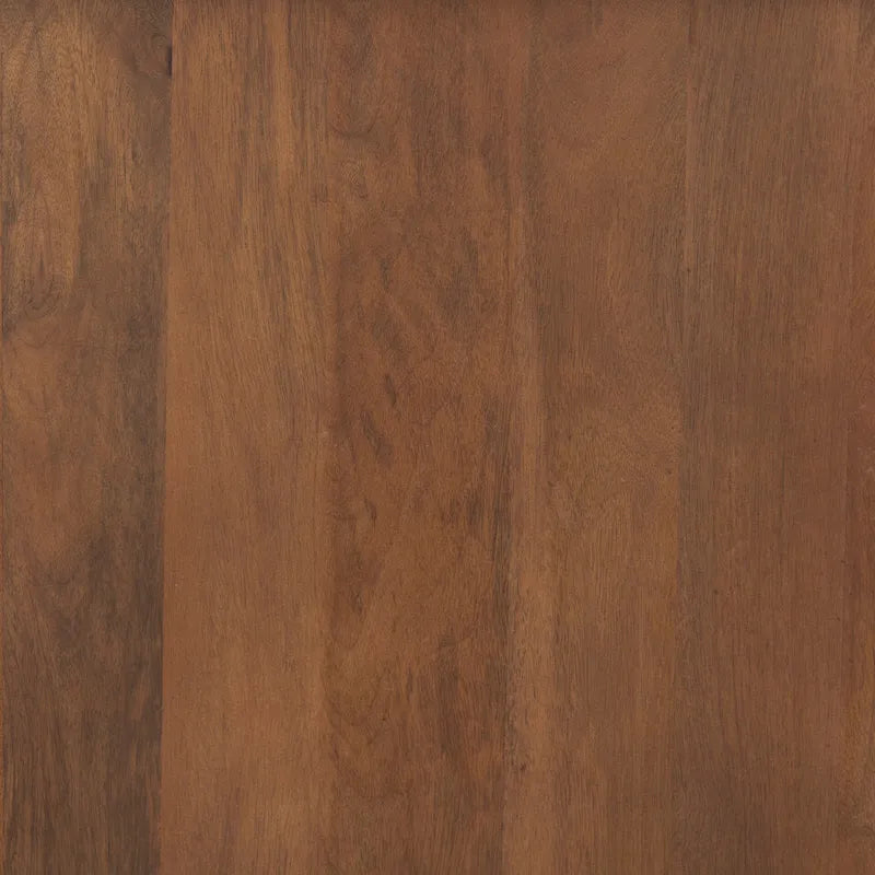 Medium Brown Solid Wood and Black Iron 2-Door Accent Cabinet