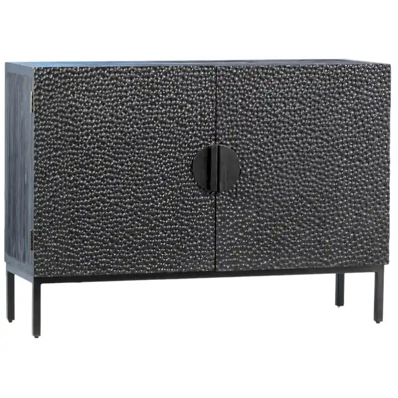 47-inch Black Reclaimed Pine and Iron Contemporary 2-Door Sideboard