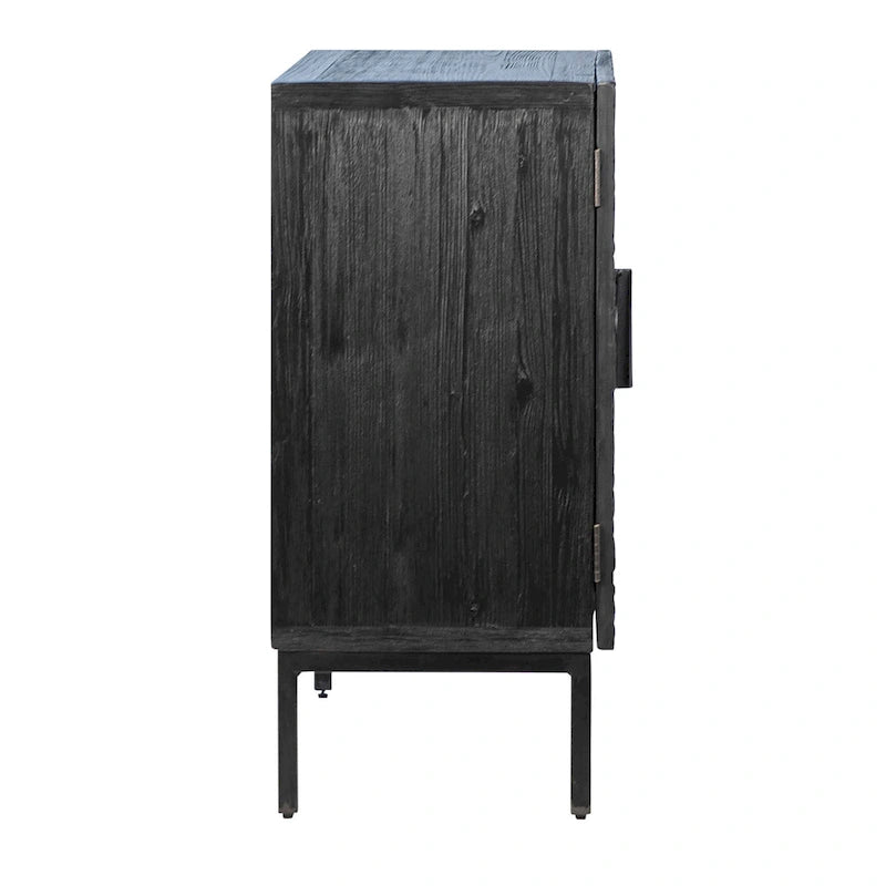 47-inch Black Reclaimed Pine and Iron Contemporary 2-Door Sideboard