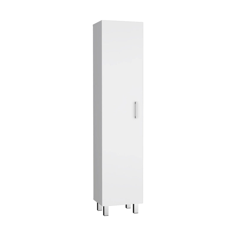 71-Inch Tall 5-Shelf Storage Cabinet with Broom Hangers