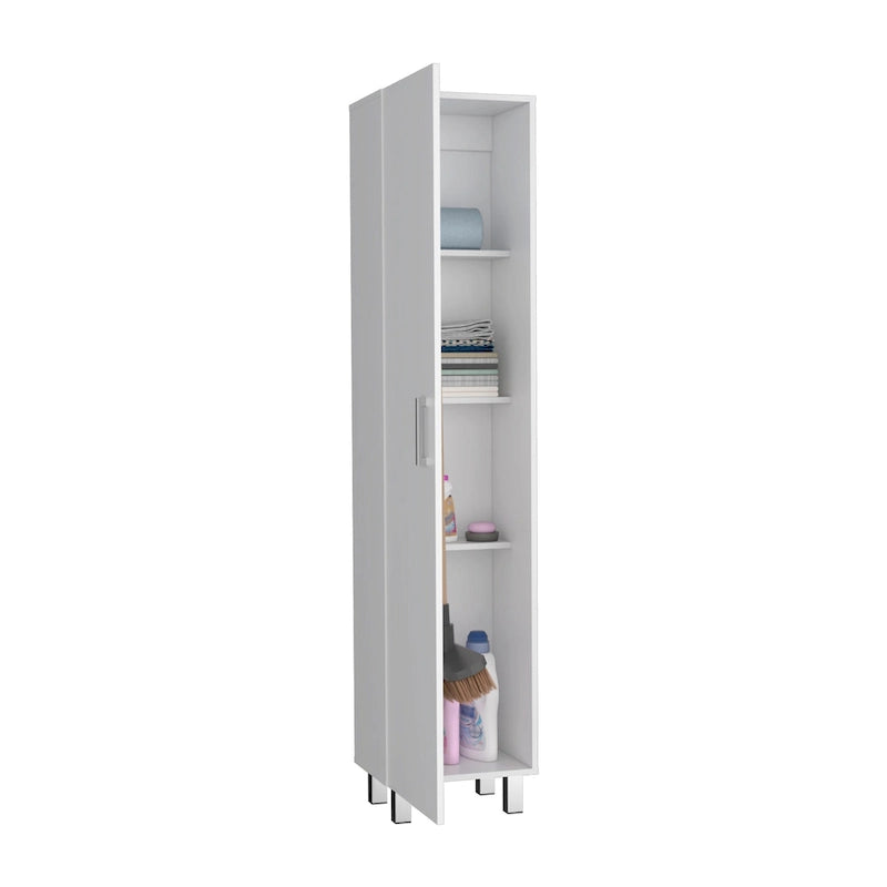 71-Inch Tall 5-Shelf Storage Cabinet with Broom Hangers
