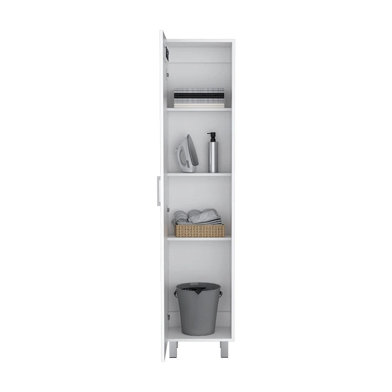 71-Inch Tall 5-Shelf Storage Cabinet with Broom Hangers