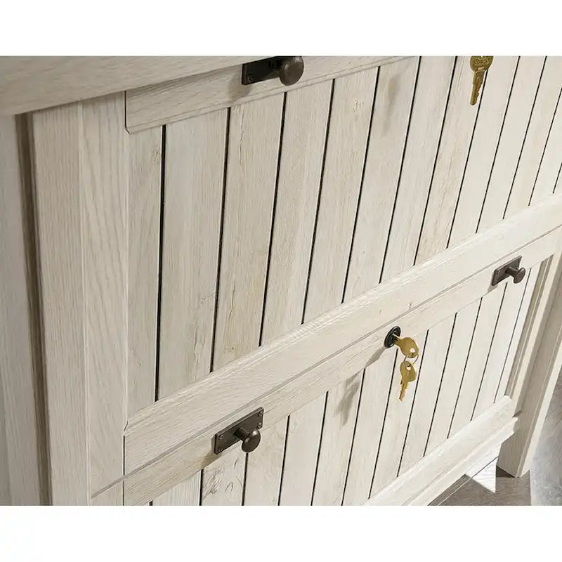 Lateral File Cabinet with Locking Drawers, Chalked Chestnut