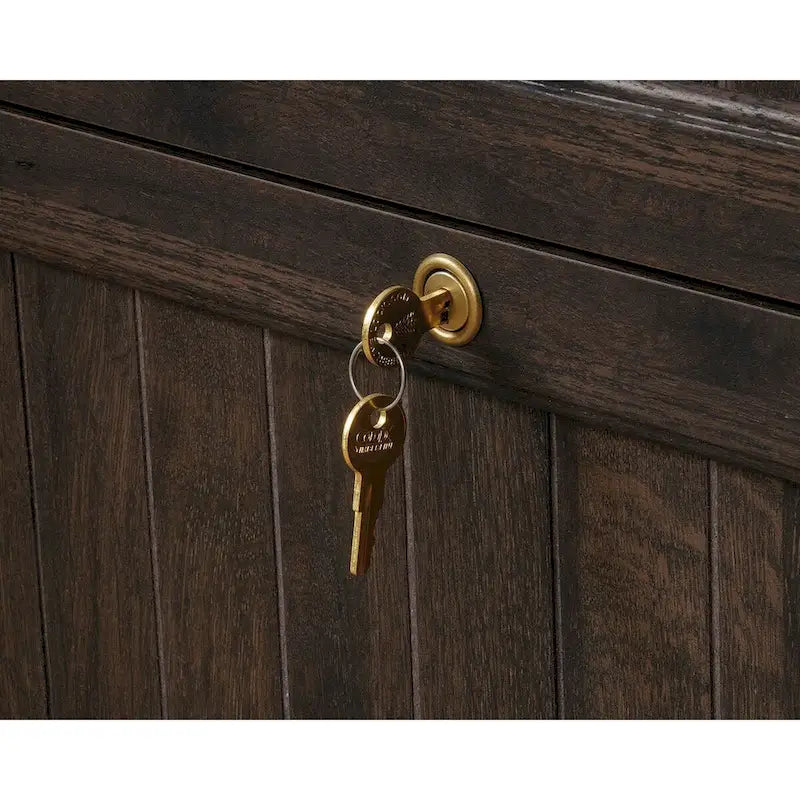 Lateral File Cabinet with Locking Drawers, Chalked Chestnut