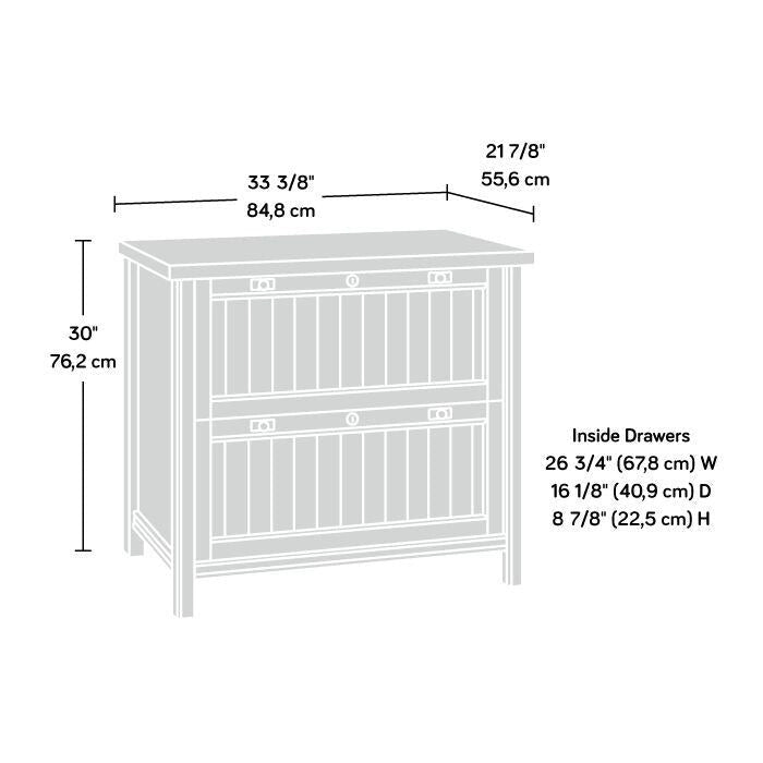 Lateral File Cabinet with Locking Drawers, Chalked Chestnut