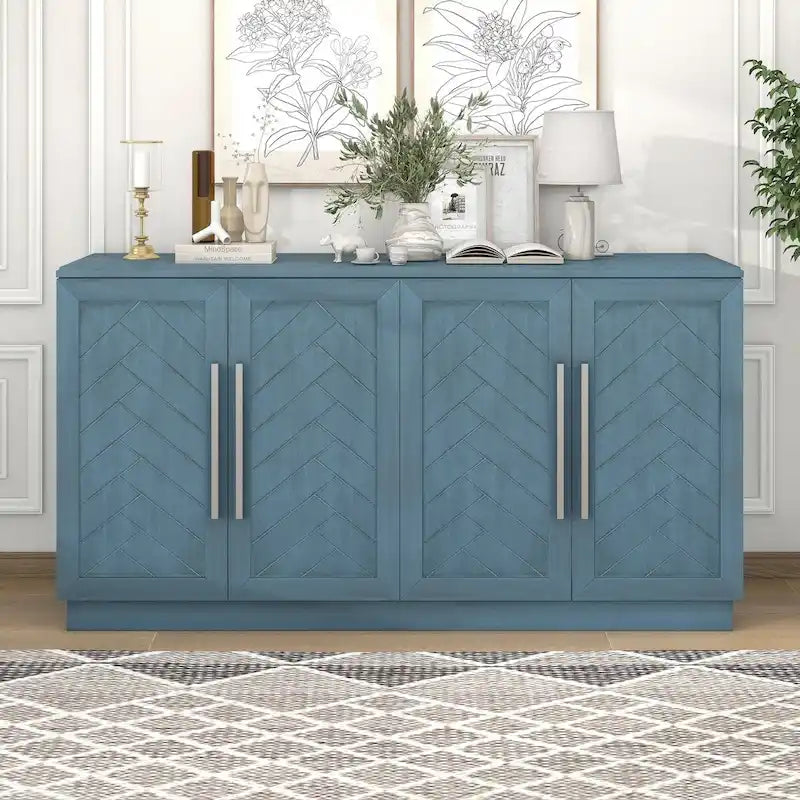Sideboard with 4 Doors Large Storage Space Buffet Cabinet - N/A