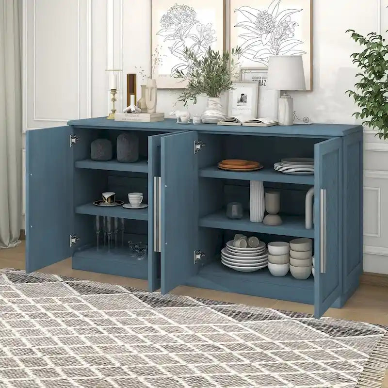 Sideboard with 4 Doors Large Storage Space Buffet Cabinet - N/A