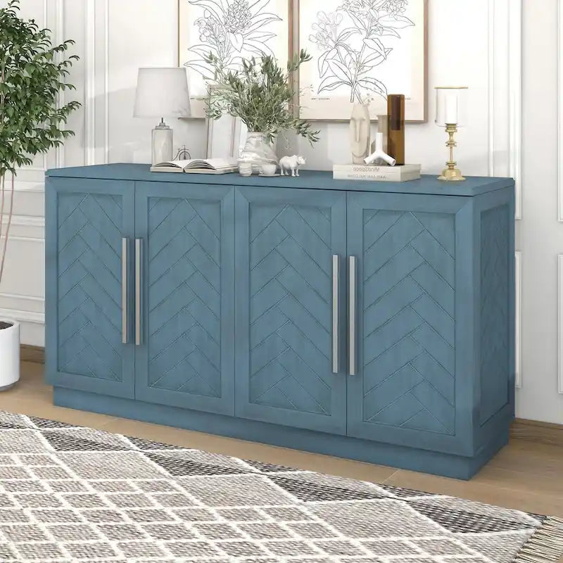 Sideboard with 4 Doors Large Storage Space Buffet Cabinet - N/A